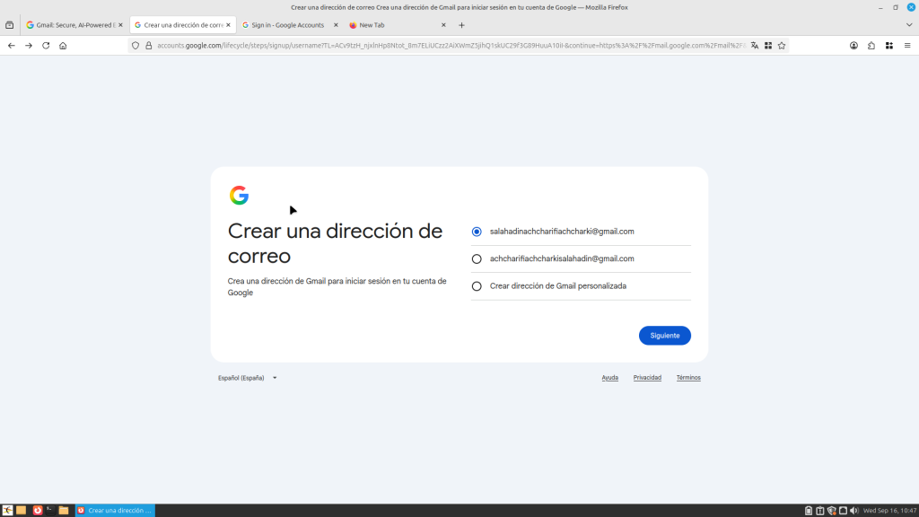 Paso 3: Elección de correo