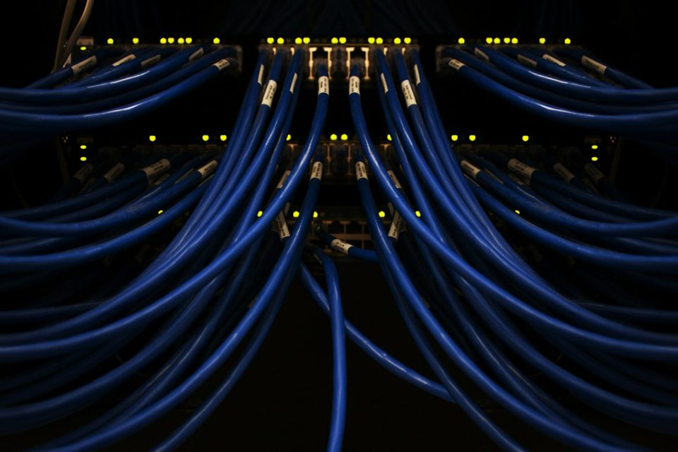 Cables de xarxa connectats a un commutador